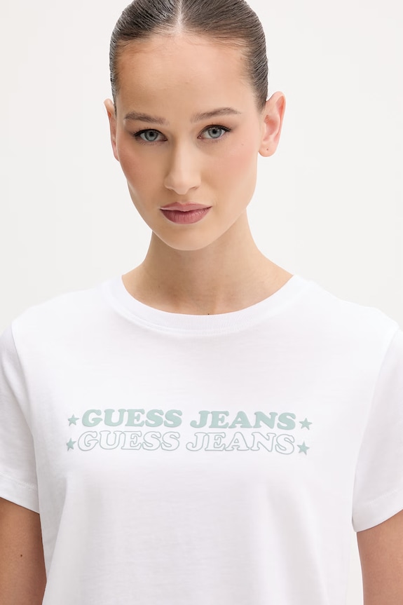 Guess Jeans tričko dámske bavlnené biela W6GIC5.K8HM0