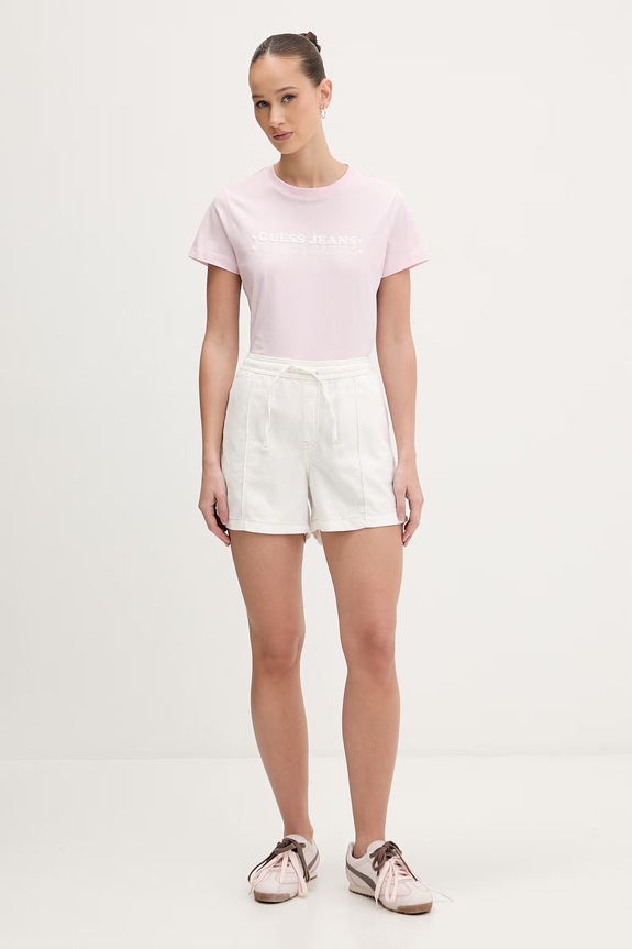 Guess Jeans tričko dámske bavlnené W6GIC5.K8HM0 ružová SS26