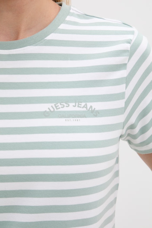 Guess Jeans t-shirt basic damski z bawełną W6GI05.KCIE1 zielony