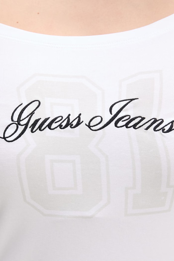 Guess Jeans t-shirt damski bawełniany z elastanem W6GI07.J1314 biały