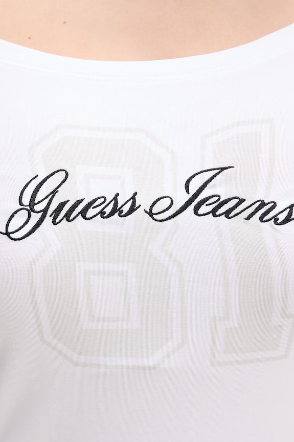 Guess Jeans t-shirt damski bawełniany z elastanem W6GI07.J1314 biały