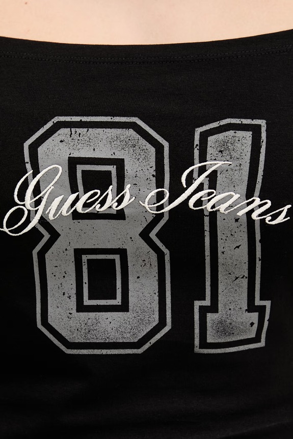 Guess Jeans t-shirt damski bawełniany z elastanem W6GI07.J1314 czarny