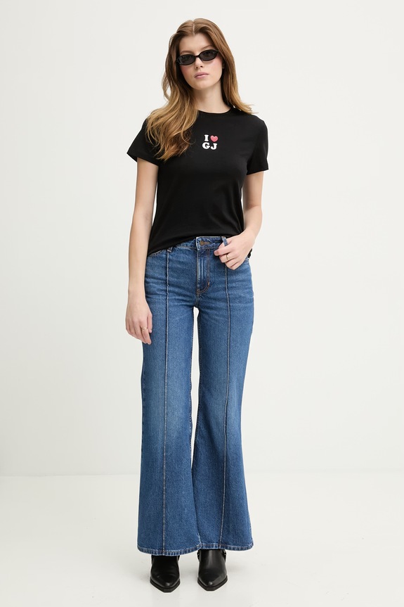 Guess Jeans póló női pamut W6GI45.K8HM0 fekete SS26
