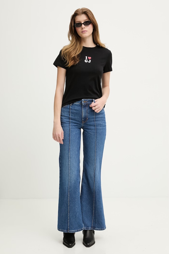 Guess Jeans póló női pamut W6GI45.K8HM0 fekete SS26