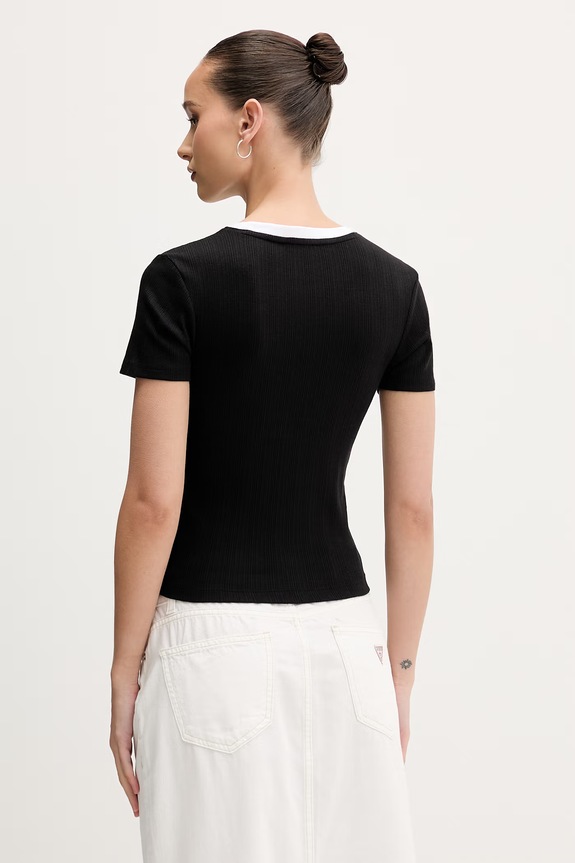 Oblečenie Guess Jeans tričko dámske W6GPA9.KF641 čierna