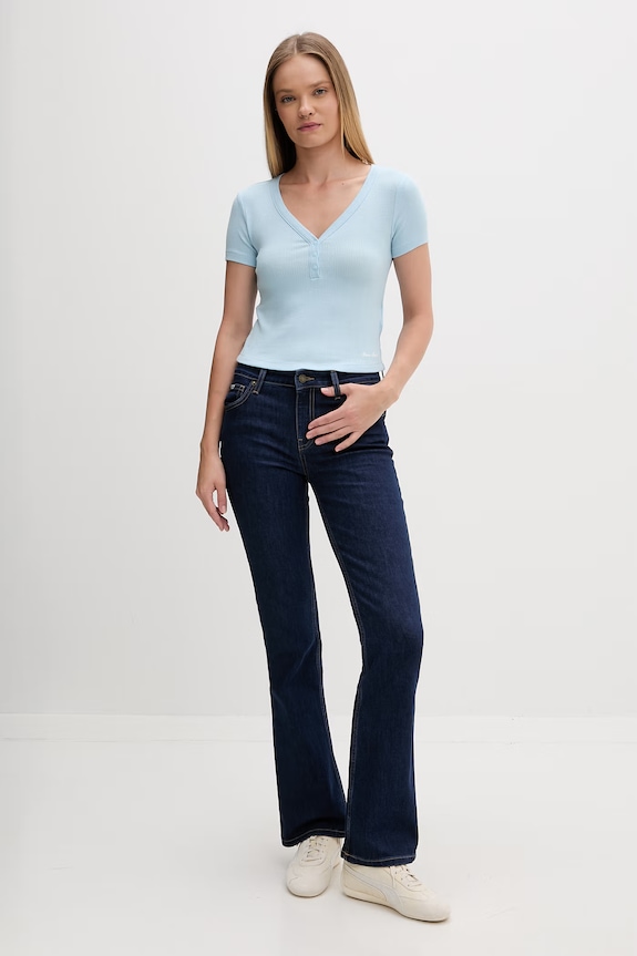 Guess Jeans t-shirt damski W6GPB6.KG372 niebieski SS26