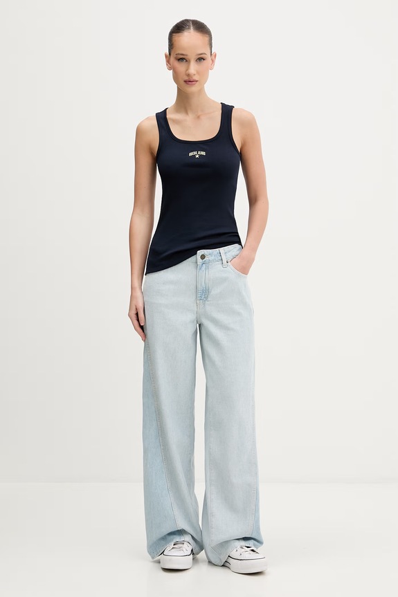 Guess Jeans top dámsky W6GPZ2.KA0H1 tmavomodrá SS26