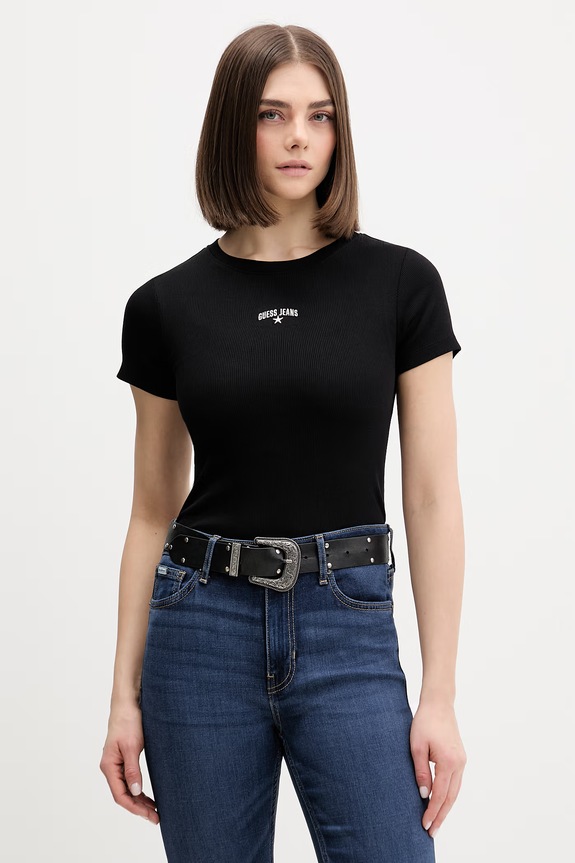 Guess Jeans t-shirt damski czarny W6GPZ3.KA0H1