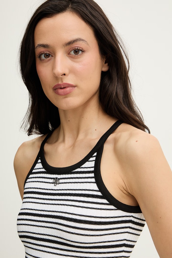 Guess crop top damskie NIKI czarny E6GP03.KG482