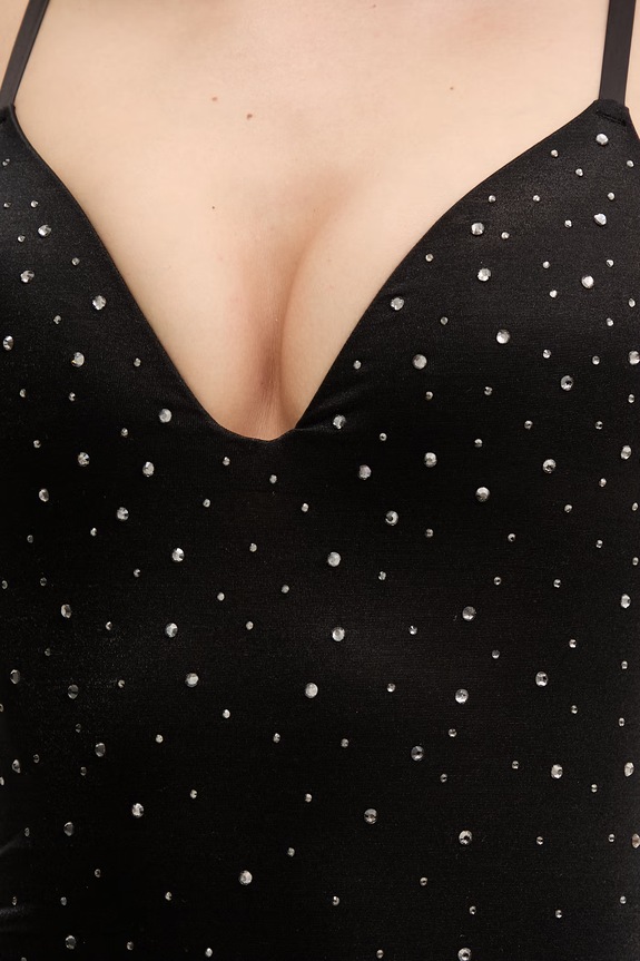 Guess body dámske zamatové ISA čierna O6GM02.KE860