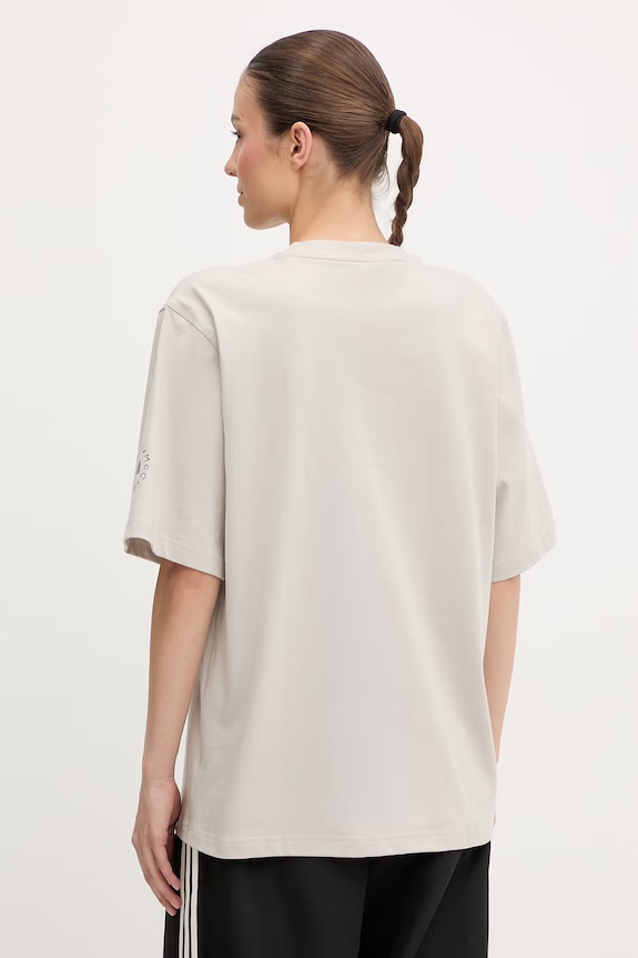 Odzież adidas by Stella McCartney t-shirt damski bawełniany JZ0699 beżowy