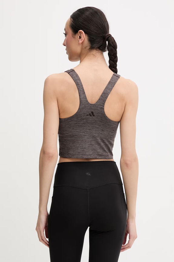 Ρούχα adidas Performance τοπ για γιόγκα γυναικείο All Me KA4813 καφέ