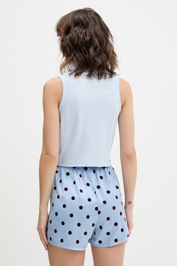 Îmbrăcăminte adidas Originals crop top pentru femei, din bumbac cu elastan KD3702 albastru