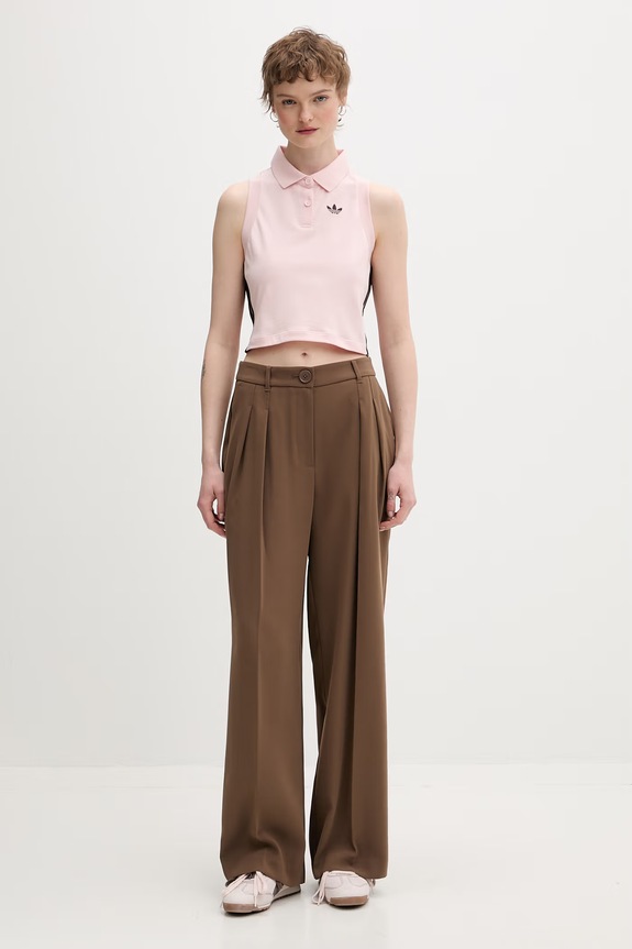 adidas Originals top damski bawełniany z elastanem KD3703 różowy SS26