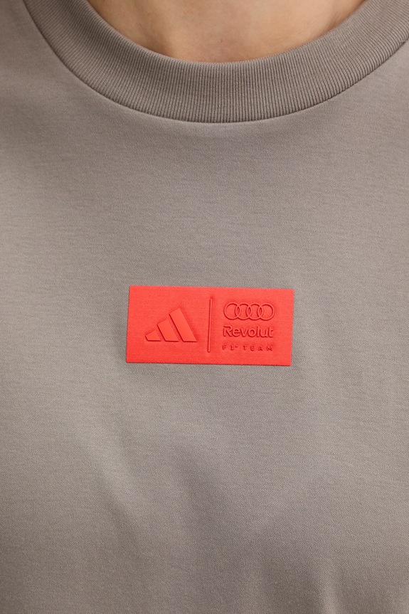 adidas t-shirt damski bawełniany x Audi KE6770 brązowy