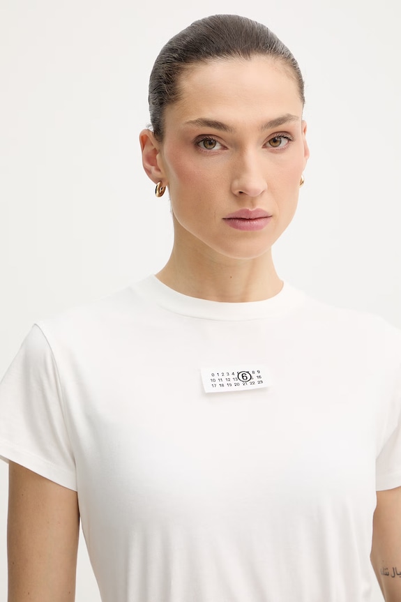 Bavlněné tričko MM6 Maison Margiela bílá S52GC0327.M20170