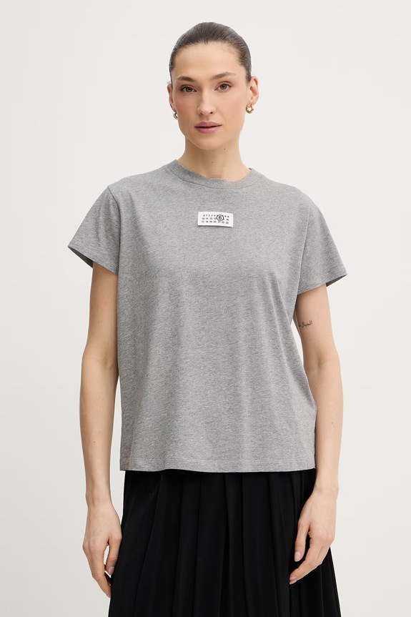 MM6 Maison Margiela t-shirt in cotone applique grigio S52GC0327.M20170