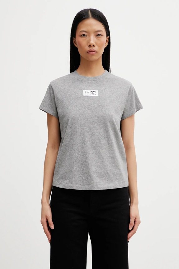 Bavlnené tričko MM6 Maison Margiela regular sivá S52GC0327.M20170