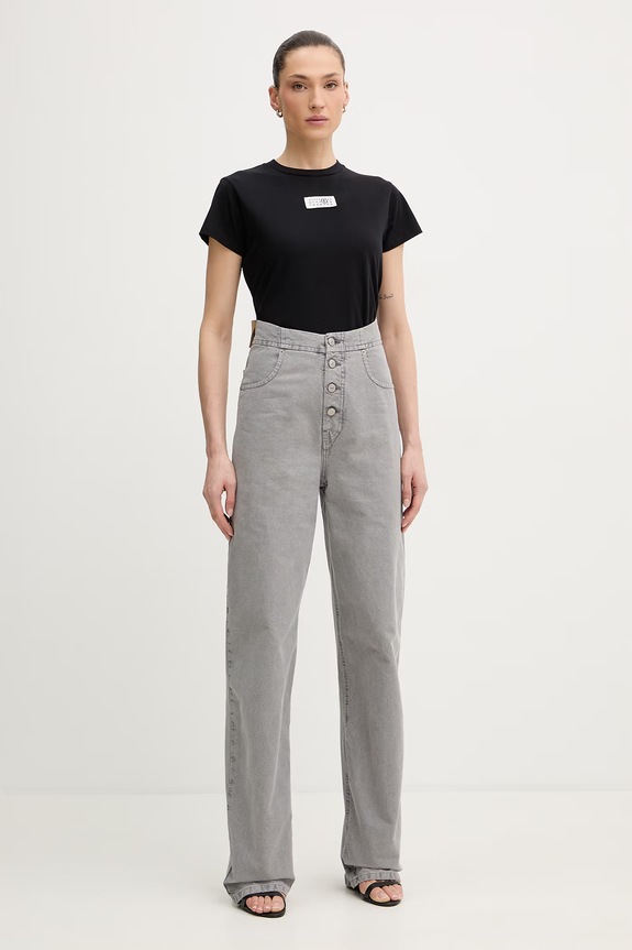 Bavlněné tričko MM6 Maison Margiela S52GC0327.M20170 černá SS26