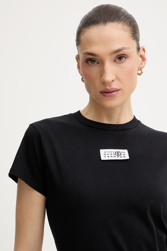 Bavlněné tričko MM6 Maison Margiela černá S52GC0327.M20170