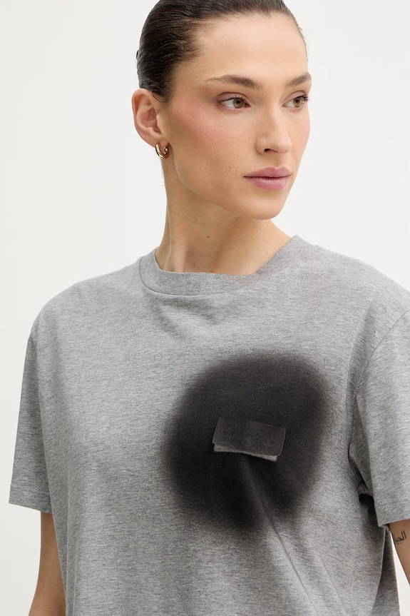 Bavlněné tričko MM6 Maison Margiela šedá S52GC0364.M20048