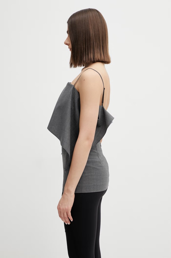 Топ с добавлением шерсти MM6 Maison Margiela S52NC0358.M35733.860M серый SS26