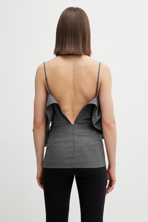 Ρούχα Top με προσθήκη μαλλιού MM6 Maison Margiela S52NC0358.M35733.860M γκρί