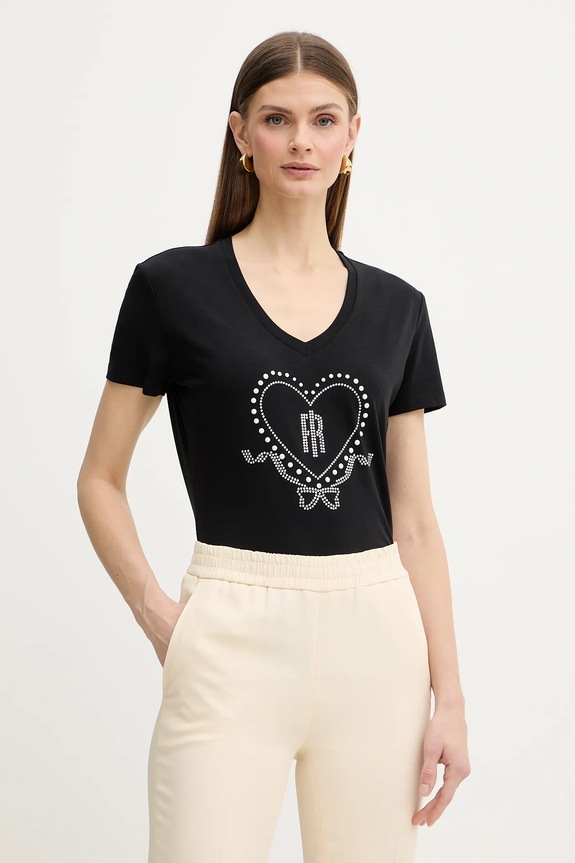 Fracomina t-shirt regular czarny FP26ST3007J401N5