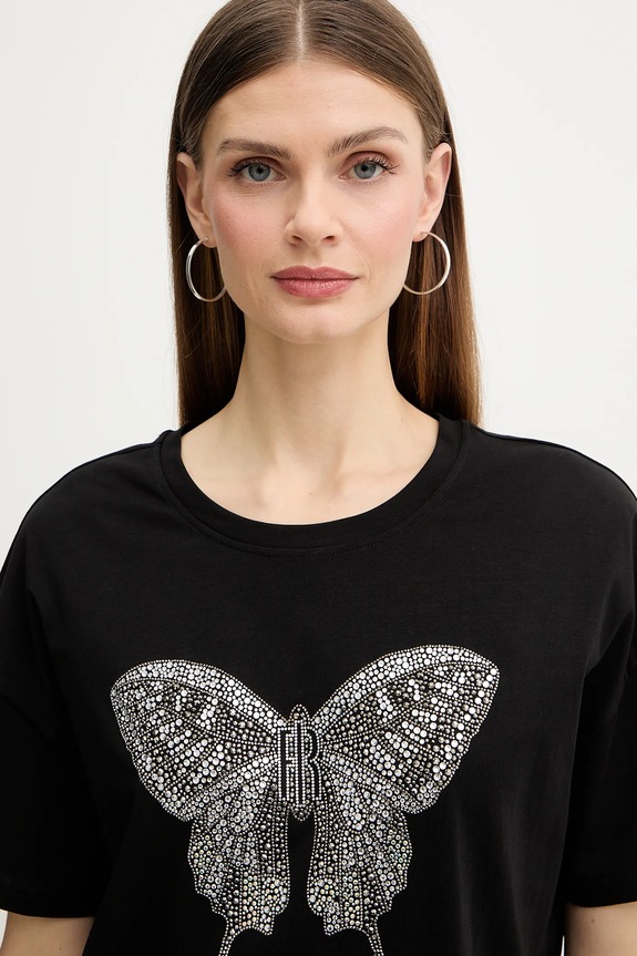 Fracomina tricou negru FR26ST3046J401N5