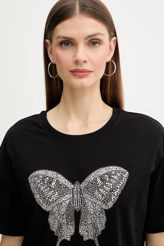 Fracomina tricou negru FR26ST3046J401N5