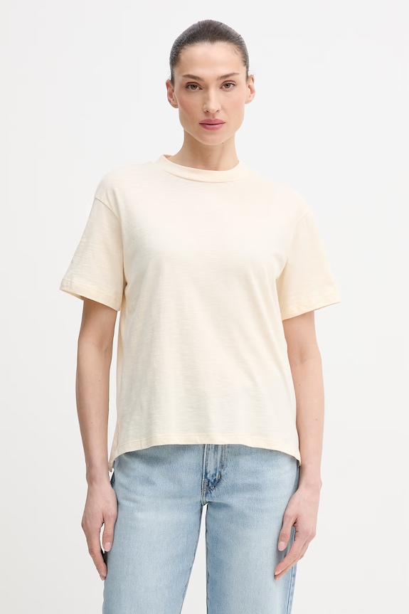 United Colors of Benetton tricou din bumbac uni bej 3BVXD10BY