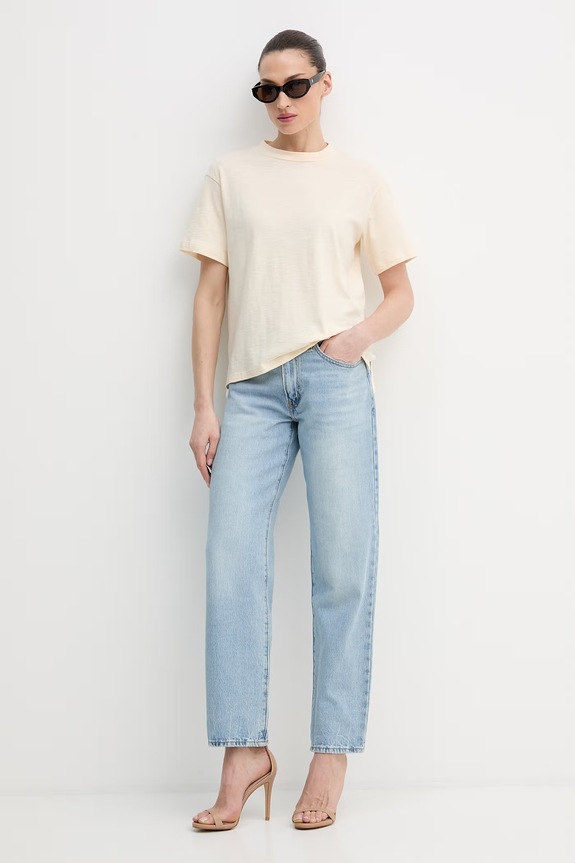 United Colors of Benetton tricou din bumbac 3BVXD10BY bej SS26