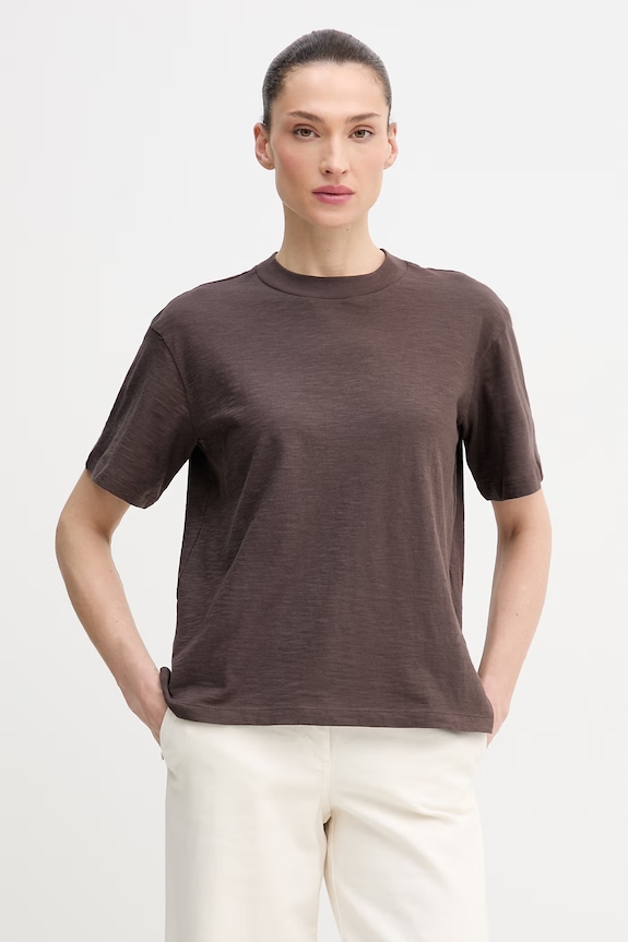 United Colors of Benetton tricou din bumbac uni maro 3BVXD10BY