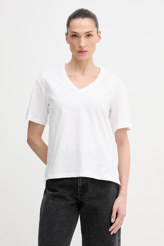 Bavlnené tričko United Colors of Benetton relaxed biela 3BVXD4020