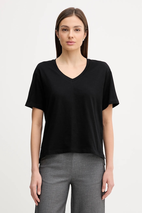 United Colors of Benetton tricou din bumbac uni negru 3BVXD4020