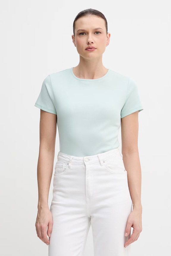 United Colors of Benetton tricou din bumbac uni turcoaz 3GA8D10BX