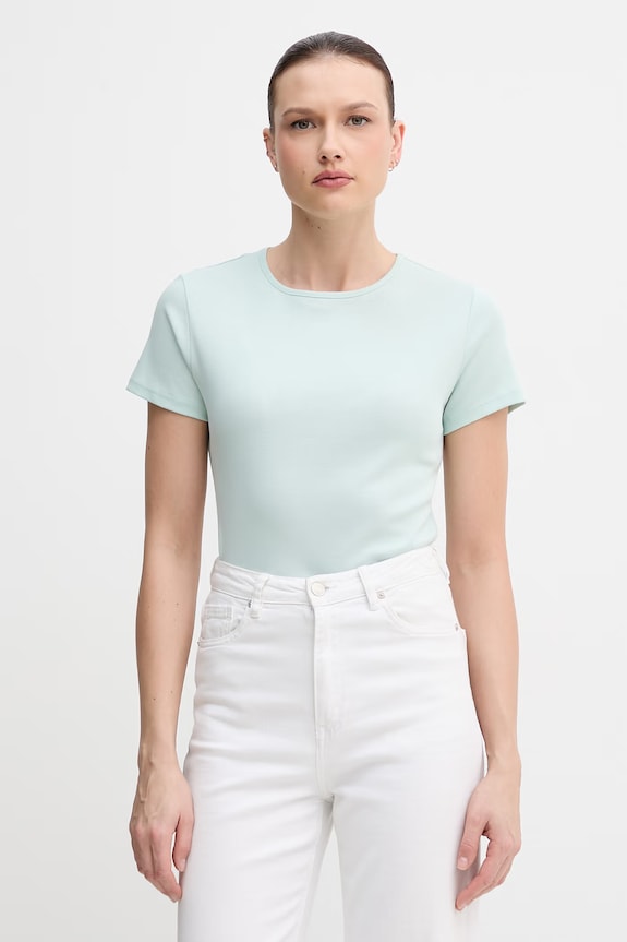 United Colors of Benetton tricou din bumbac uni turcoaz 3GA8D10BX