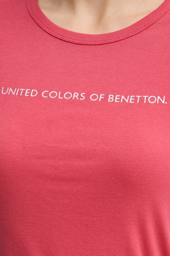 United Colors of Benetton tricou din bumbac 3GA8E16A2 rosu