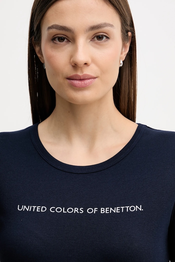 United Colors of Benetton tricou din bumbac bleumarin 3GA8E16A2