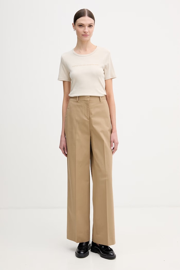Bavlnené tričko United Colors of Benetton 3GA8E16A2 béžová SS26