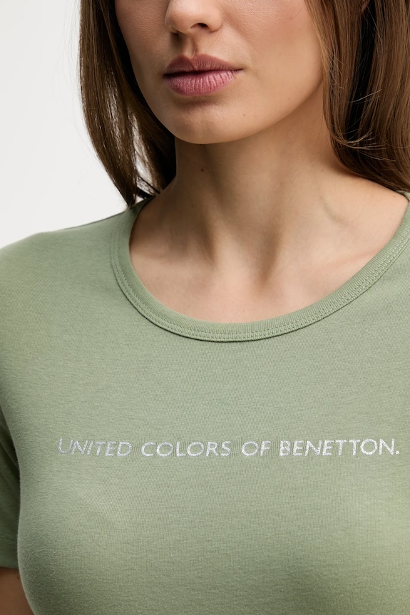 United Colors of Benetton tricou din bumbac 3GA8E16A2 verde