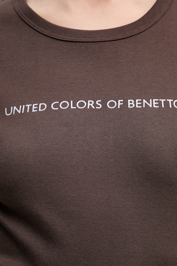 United Colors of Benetton tricou din bumbac 3GA8E16A2 maro