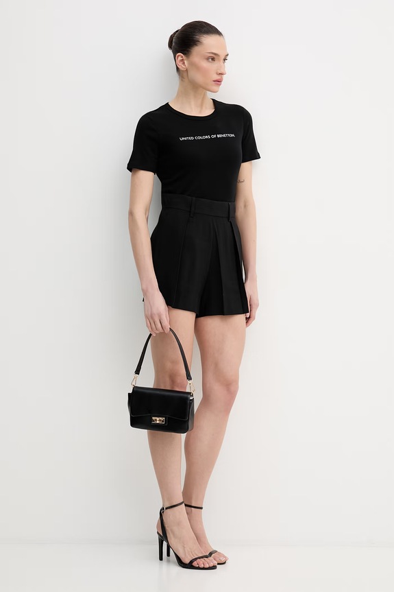 Bavlnené tričko United Colors of Benetton 3GA8E16A2 čierna SS26