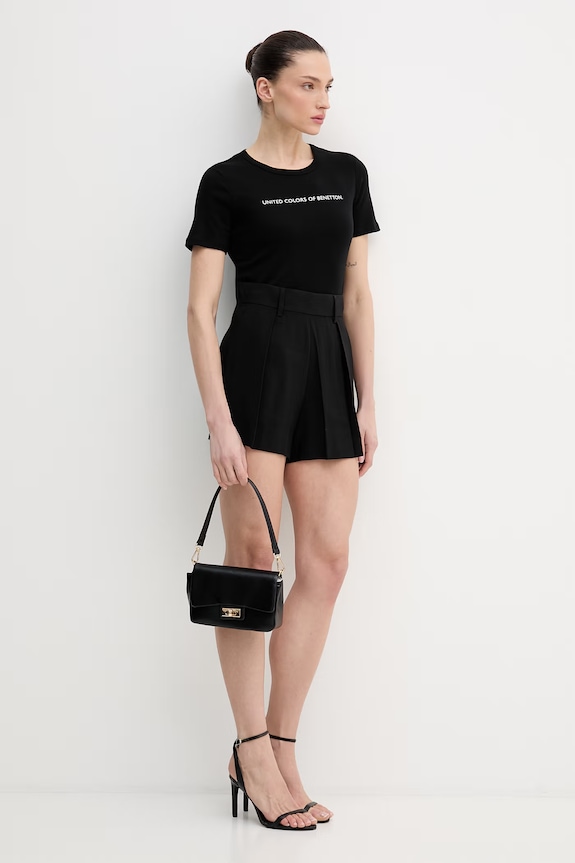 Bavlnené tričko United Colors of Benetton 3GA8E16A2 čierna SS26