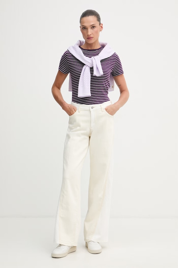 United Colors of Benetton kratka majica ženska bombažna 339PD10BX vijolična SS26