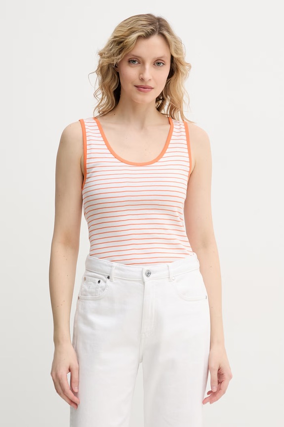 United Colors of Benetton top feminin din bumbac portocaliu 339PDH018