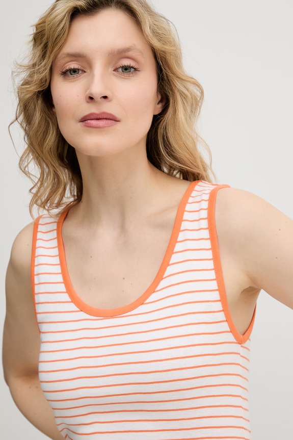 United Colors of Benetton top feminin din bumbac portocaliu 339PDH018