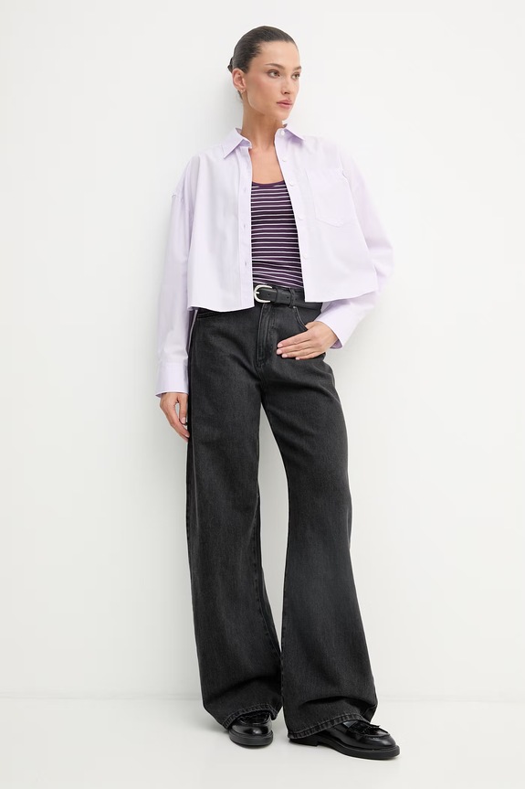 United Colors of Benetton Τοπ γυναικείο βαμβακερό 339PDH018 μωβ SS26