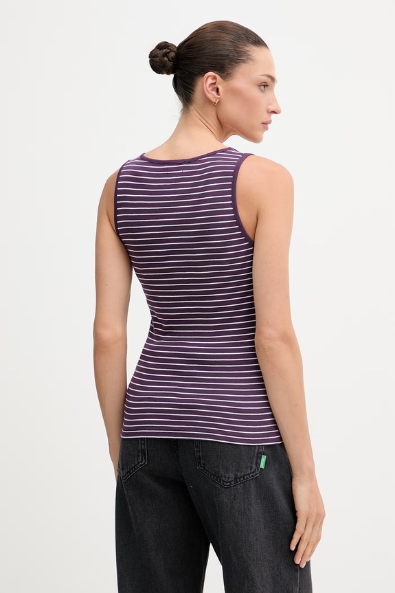 Ρούχα United Colors of Benetton Τοπ γυναικείο βαμβακερό 339PDH018 μωβ