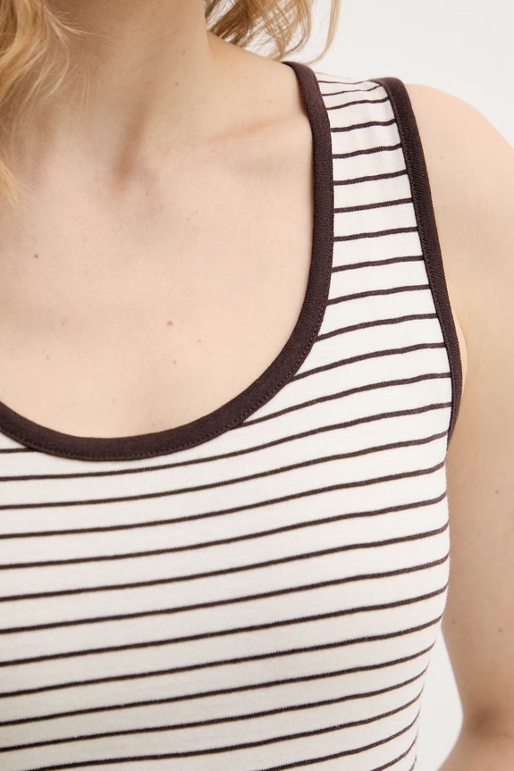 United Colors of Benetton Top de femei din bumbac 339PDH018 maro